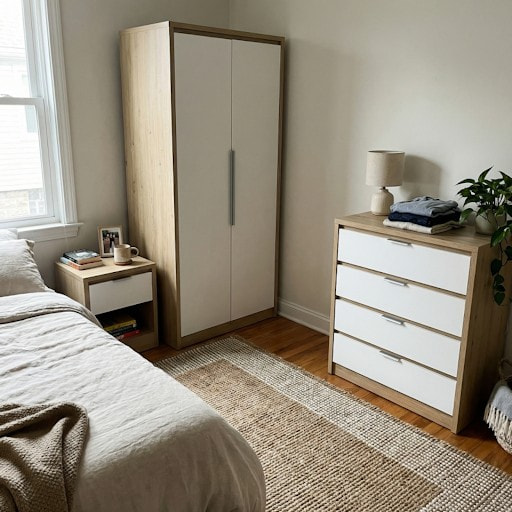 Setting Up My First Bedroom with This Modern Wardrobe and Drawers Set by DHS