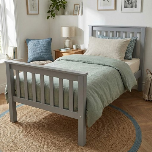 Durable Single Wooden Bed Frame          