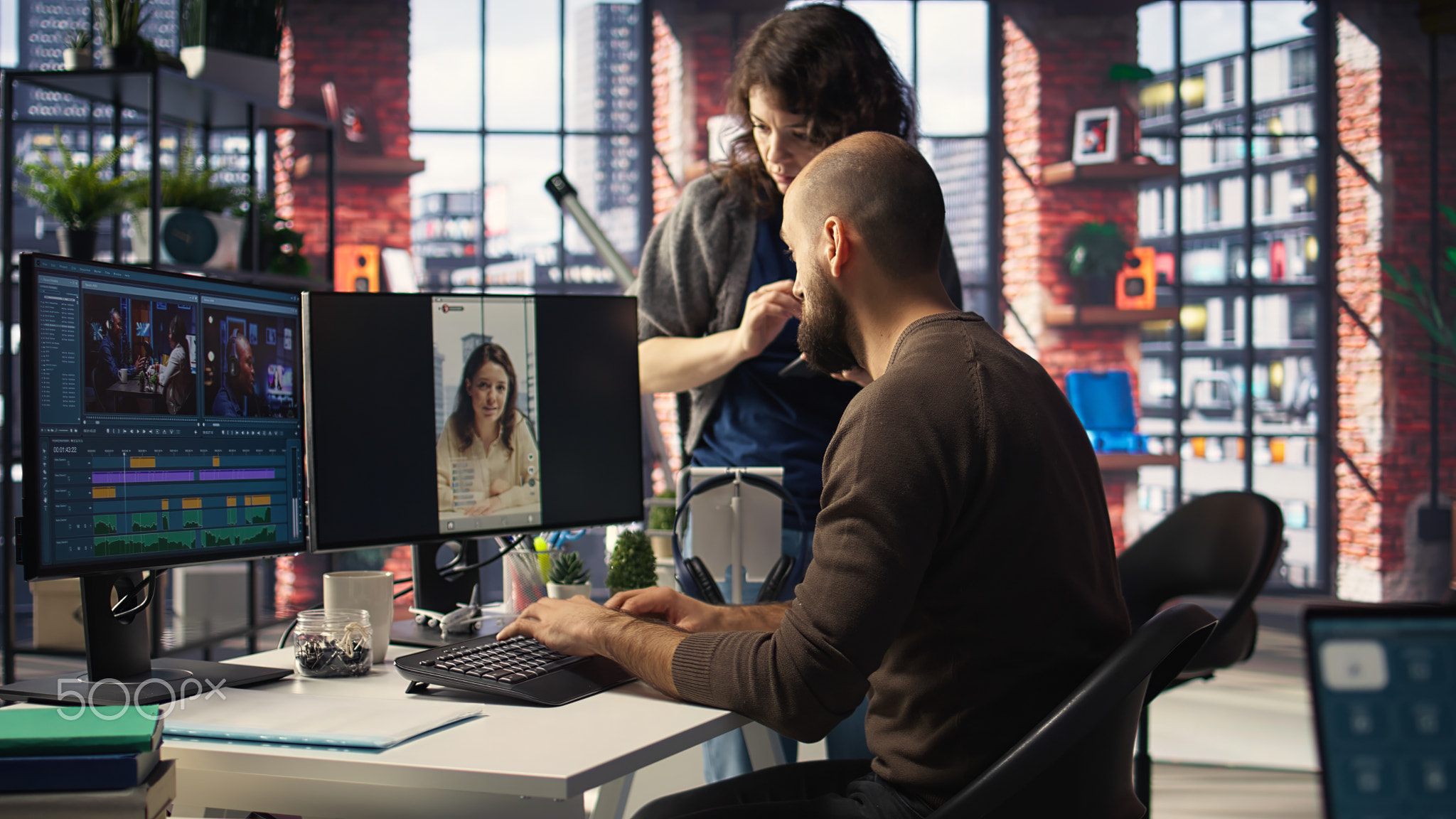 Editors team using videography software to create better content