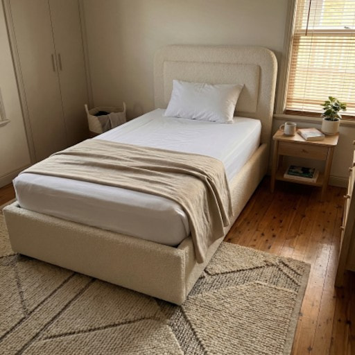 Simple and Solid Single Bed Frame for a Box Room