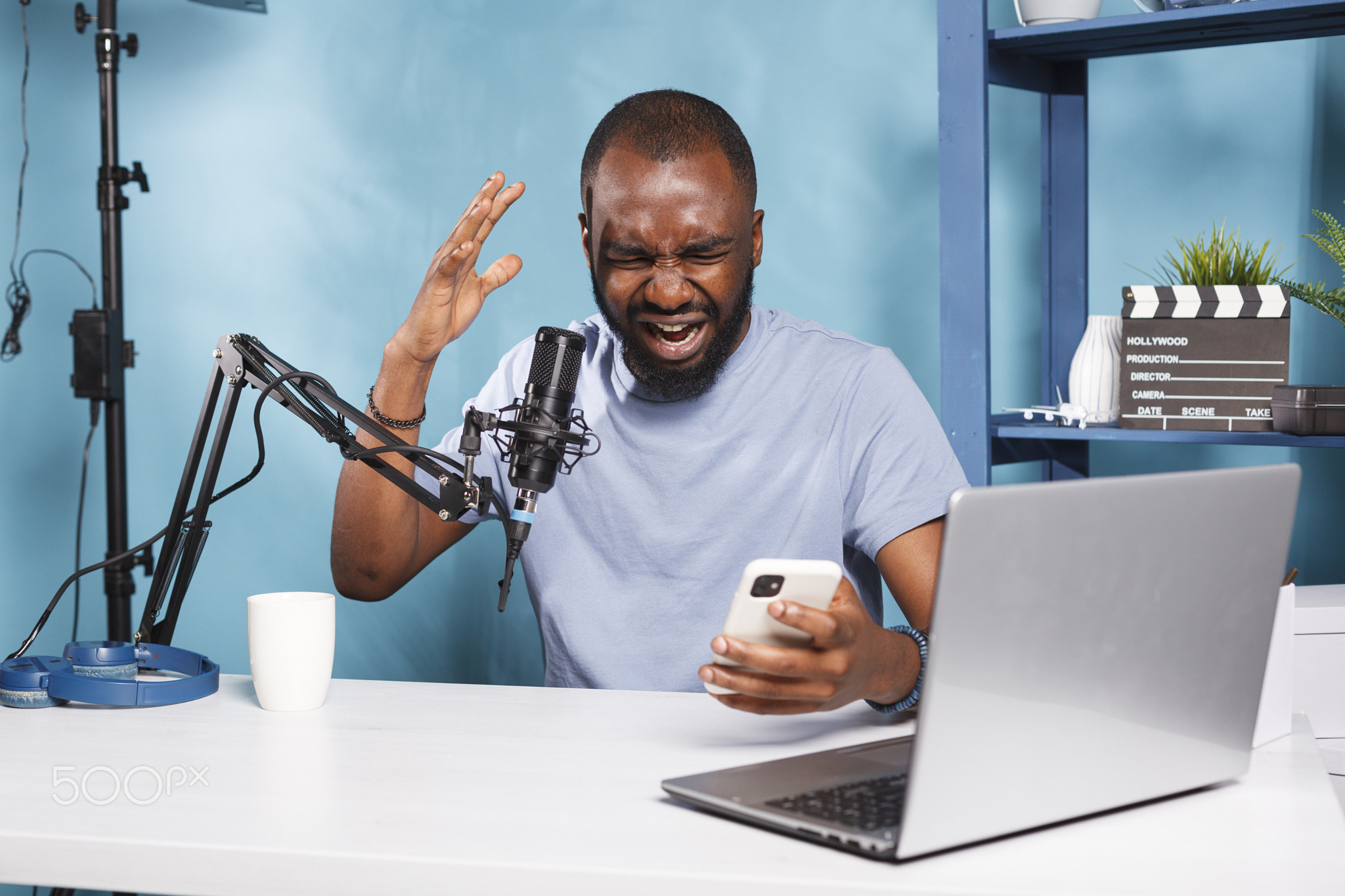 Blogger reading negative feedback
