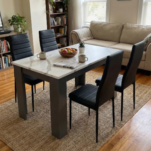 Complete Dining Set: Table and 4 Chairs