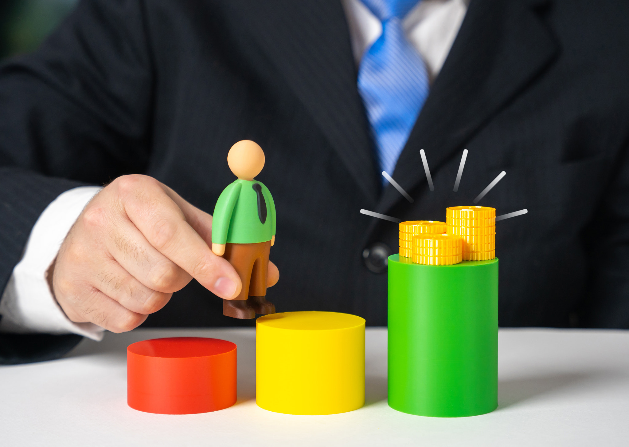 Career growth and promotion with bonuses. Professional development reward, motivation through incent
