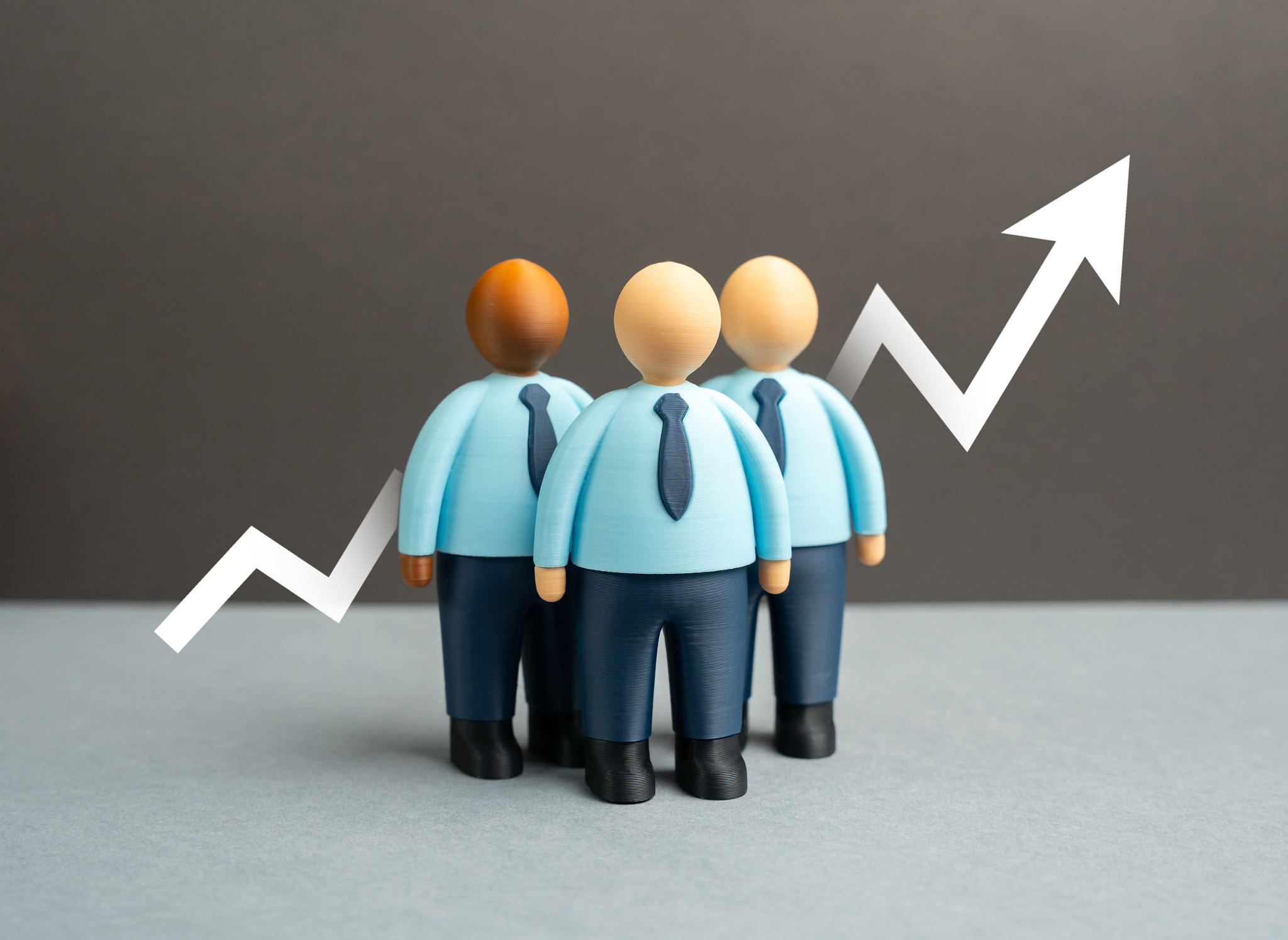 Growth of office workers. Increase in candidates and jobs. Expanding labor market concept, hiring dy