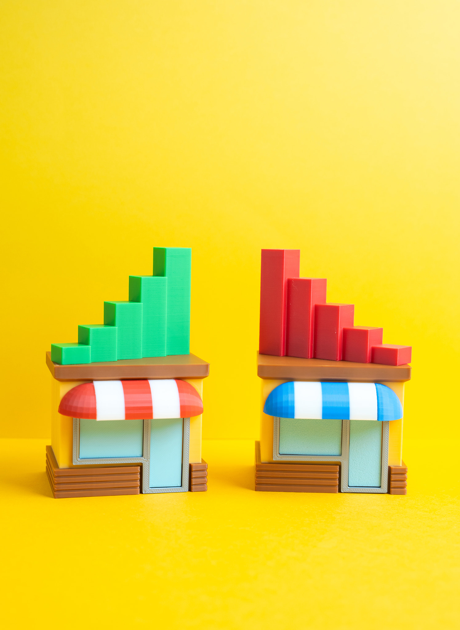 Competing stores. Business competition and comparison of business models. Market rivalry concept, pr