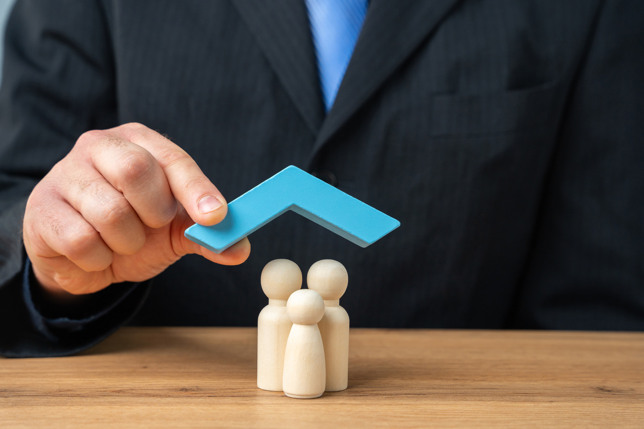 Property and family insurance concept.