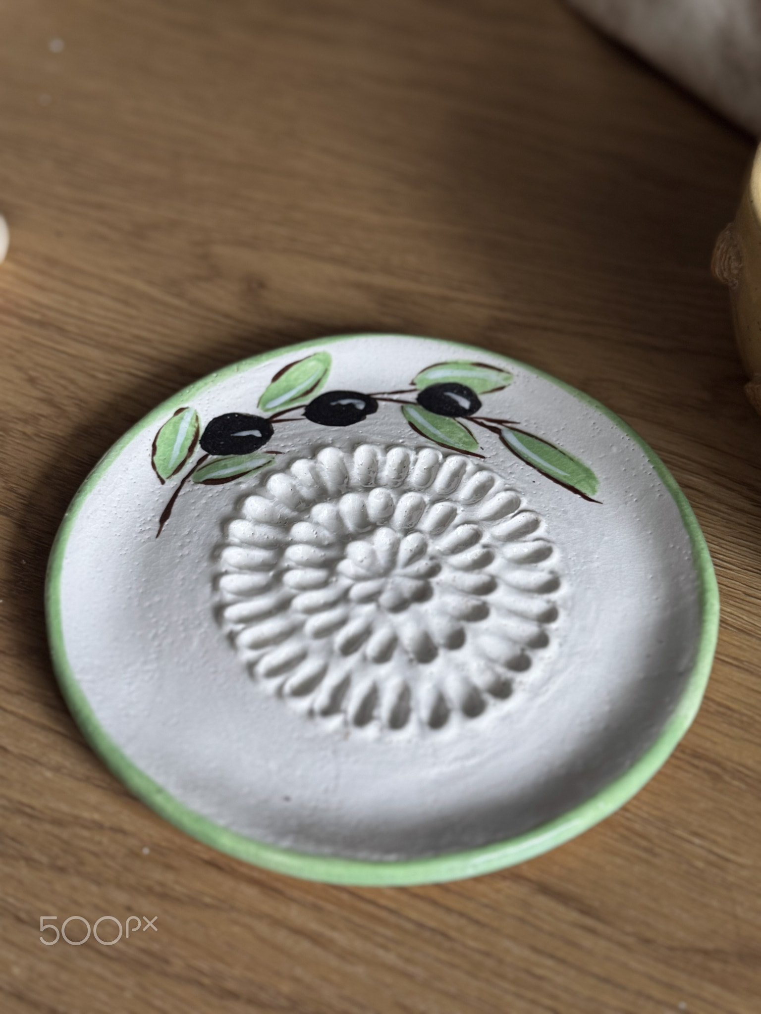 Handcrafted Decorative Plate with Olive Design