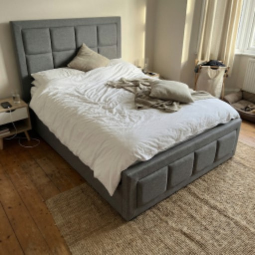 Small Double Ottoman in Mink Velvet — Right Size for the Spare Room