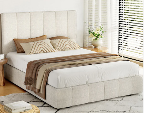 Cream Bed Frame Double for a Soft and Elegant Bedroom Look