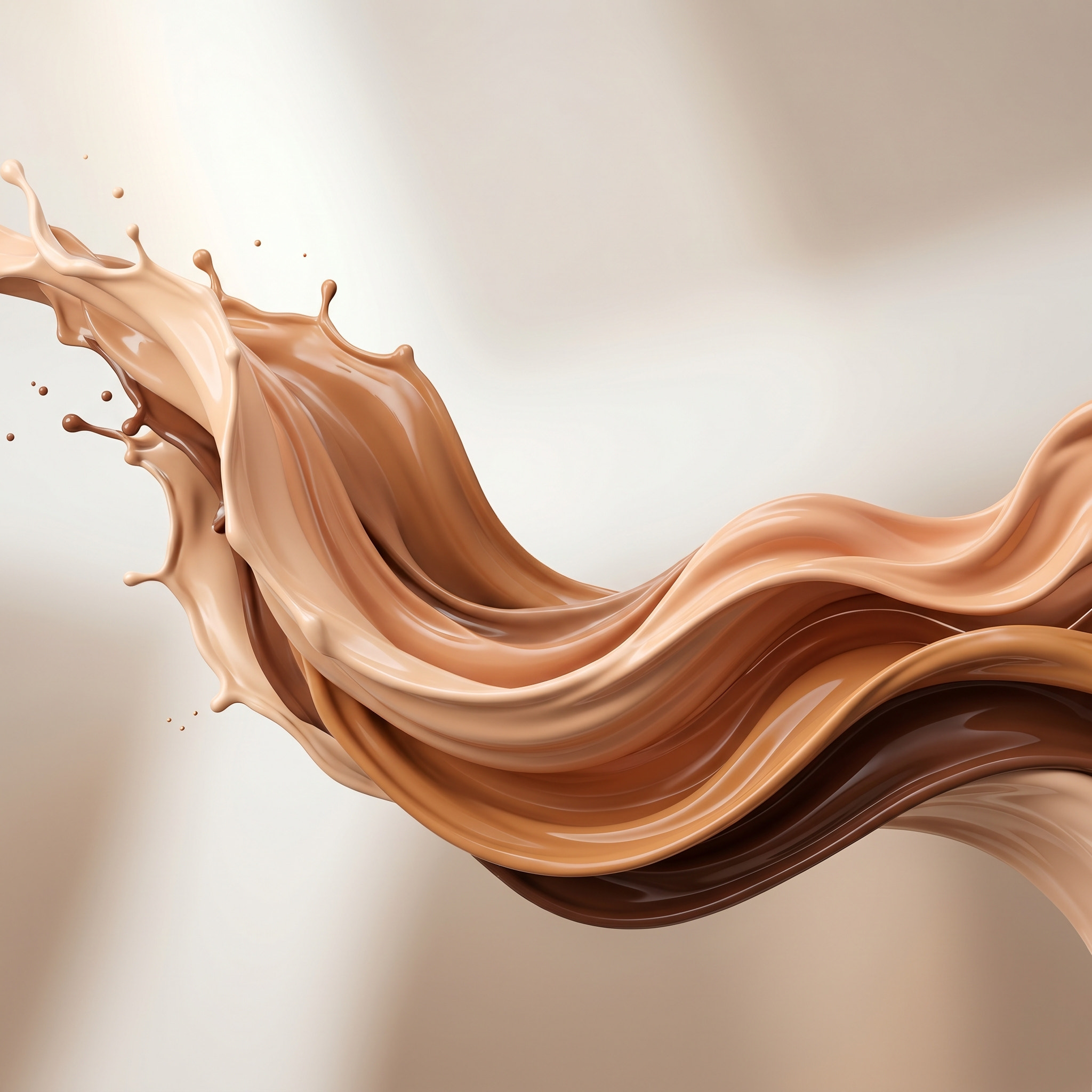 Liquid Foundation Splash with Smooth Skin Tone AI