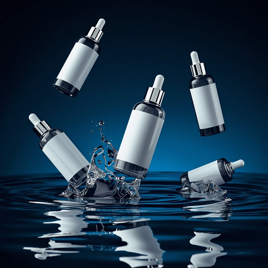 Floating Luxury Skincare Scene