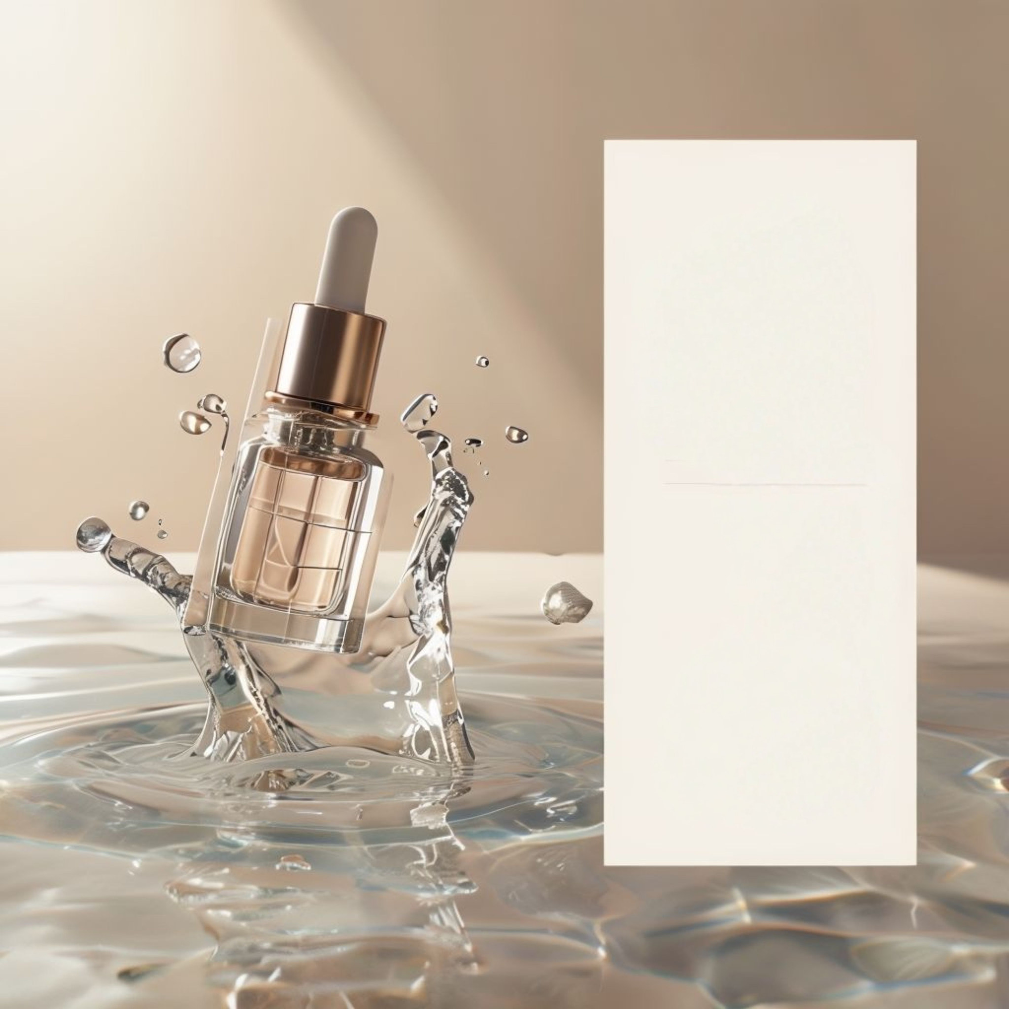 Luxury Serum Splash Advertising Scene.