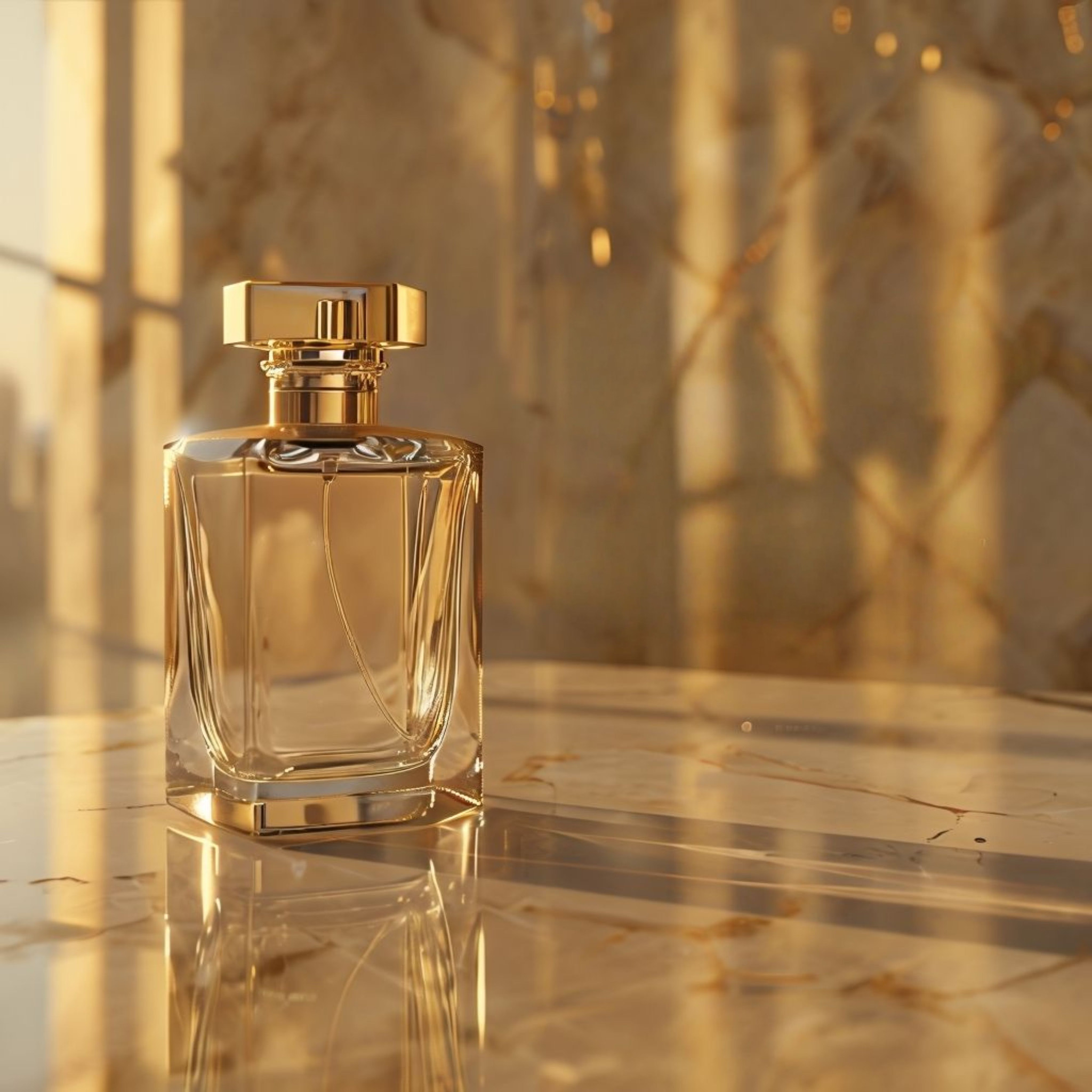 Golden Luxury Perfume Editorial.