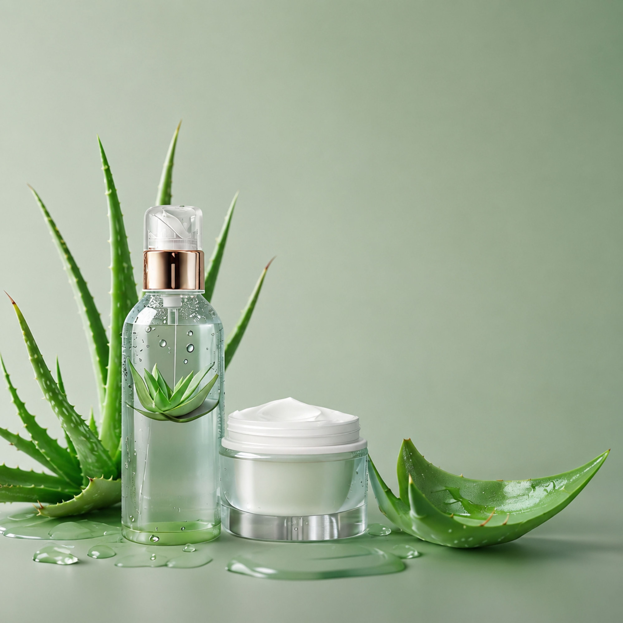 Minimal Aloe Vera Hydration Cosmetic Set.