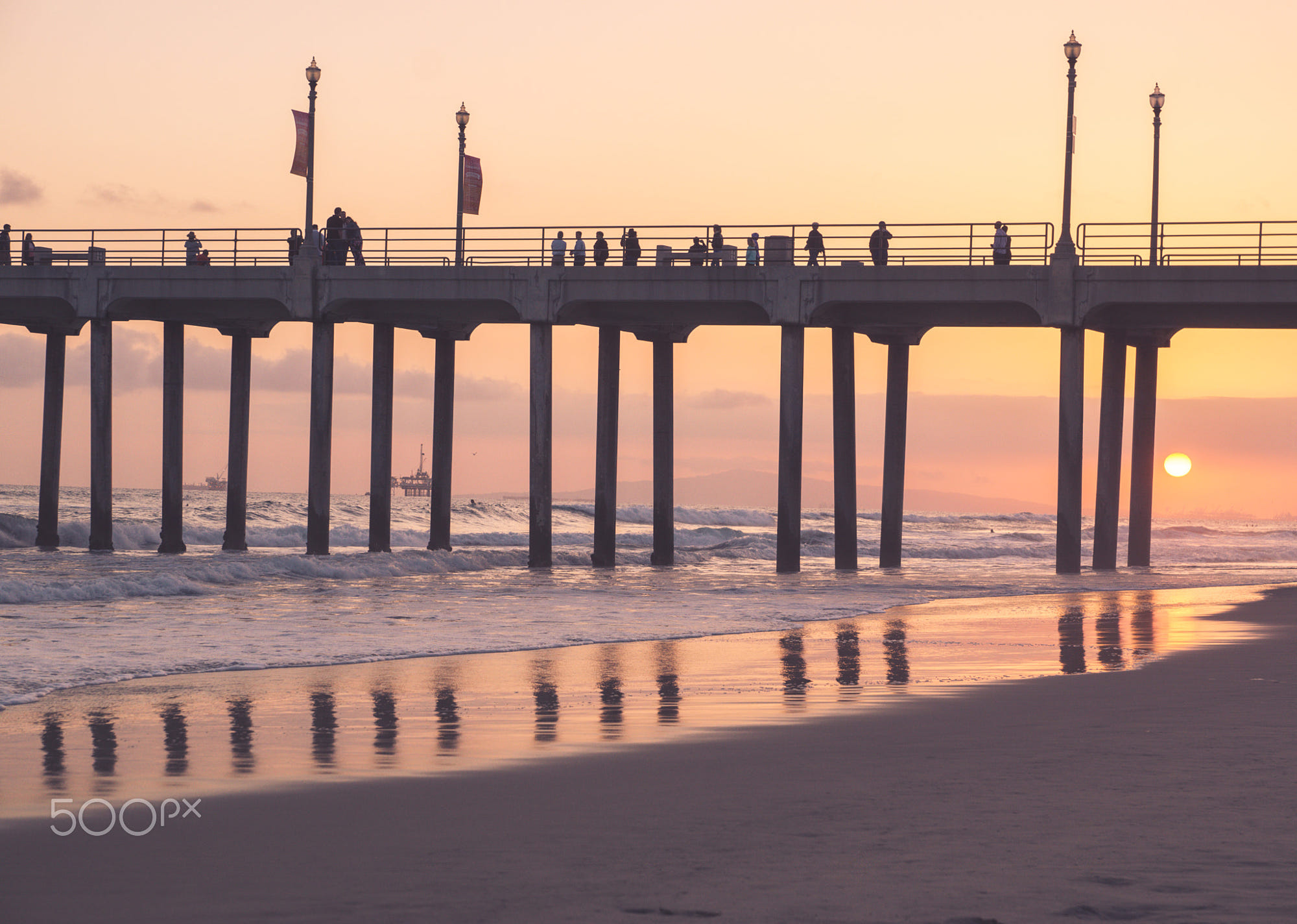 Huntington Beach Pier Sunset by Mike Danenberg Photo 112320935 / 500px