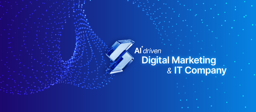 Sysinn AI-driven digital marketing and IT company logo on blue background