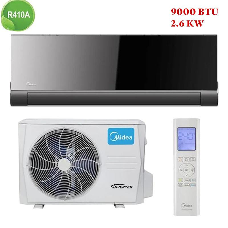 Climatiseur-Midea-9000-Btu-Inverter-Black-Mirror