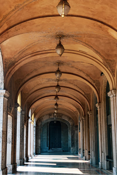 Old portico along the Sentierone, historic street in Bergamo, Italy by Claudio G. Colombo on 500px.com