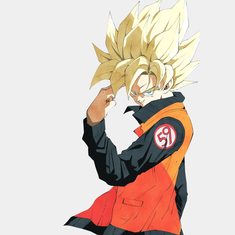 Dragon Ball Z Goku Orange and Black Leather Jacket Side View - 1