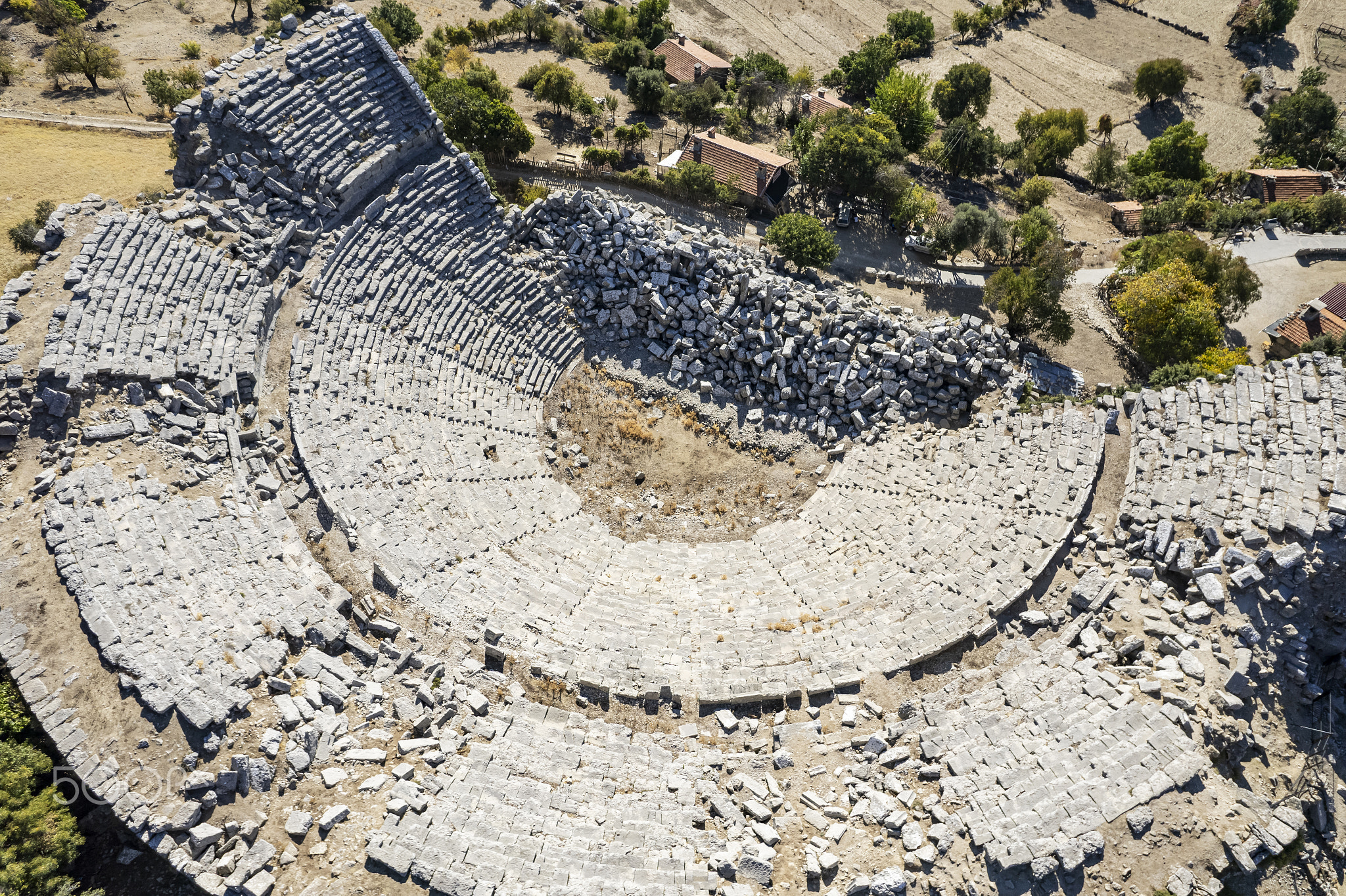 Ancient City of Selge in Antalya, Turkey, Historic Roman Theater and Ruins in the Taurus Mountains