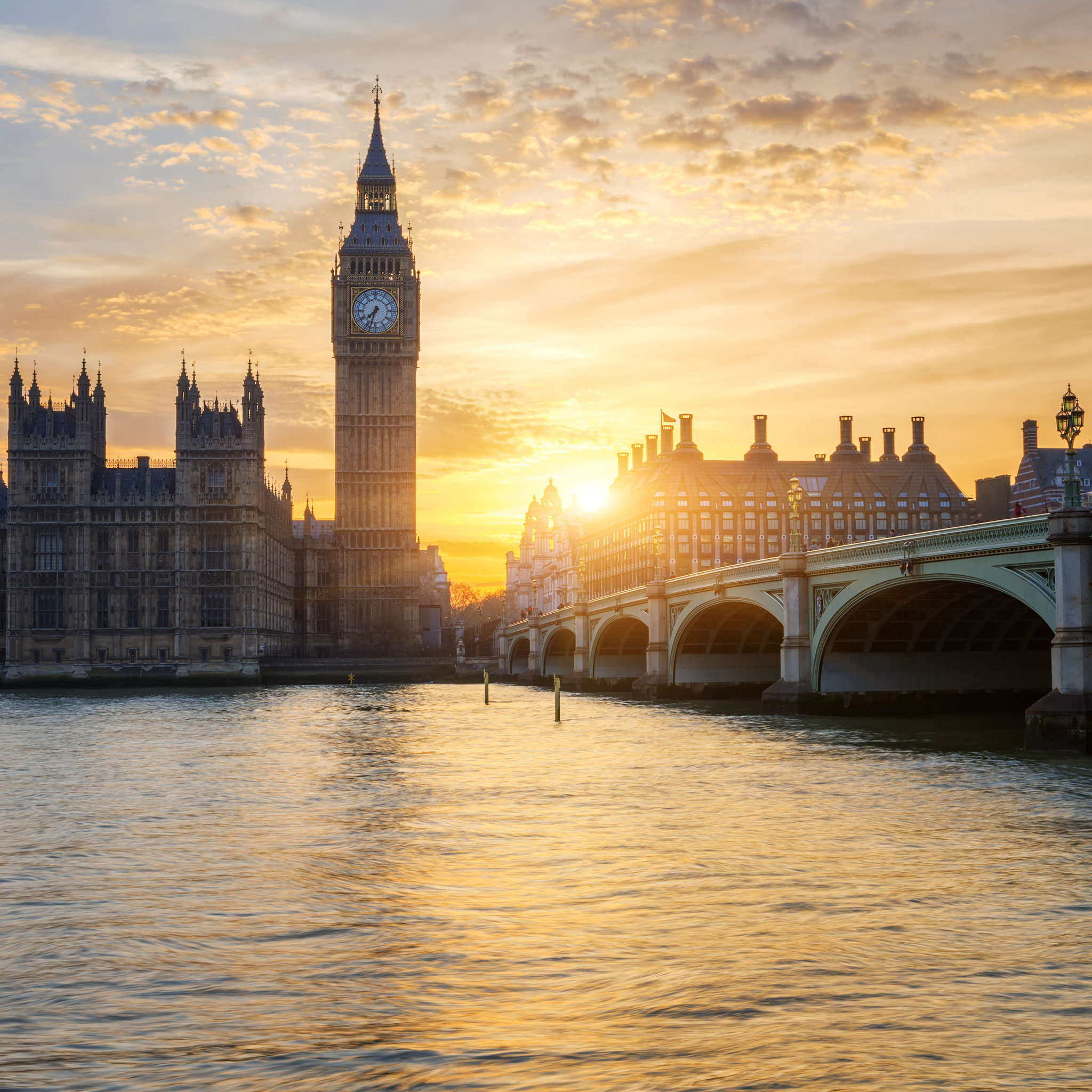 Big Ben clock tower at sunset