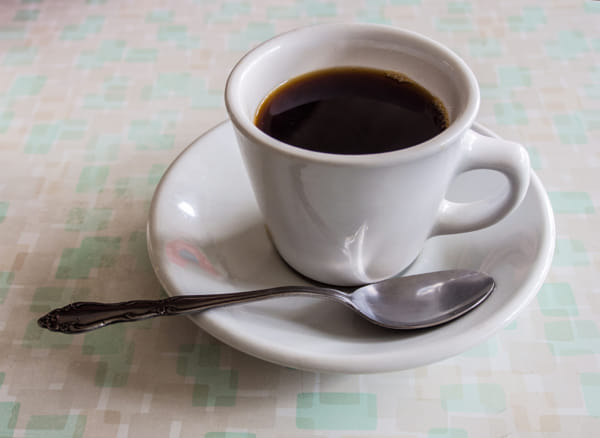 Cup of coffee in vintage diner