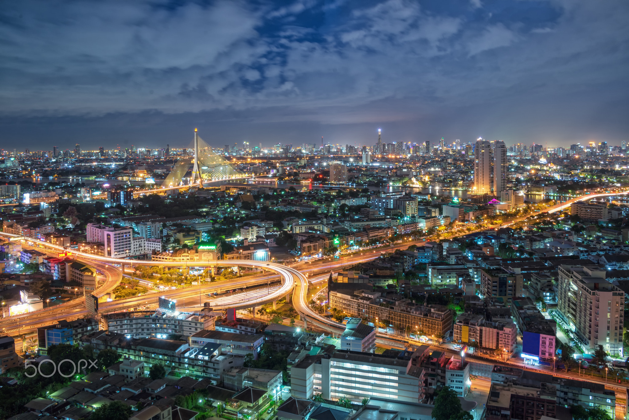 Bangkok Expressway and Highway top view, Thailand