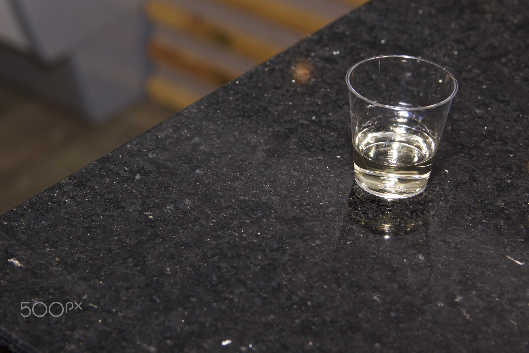 Tequila on a black table