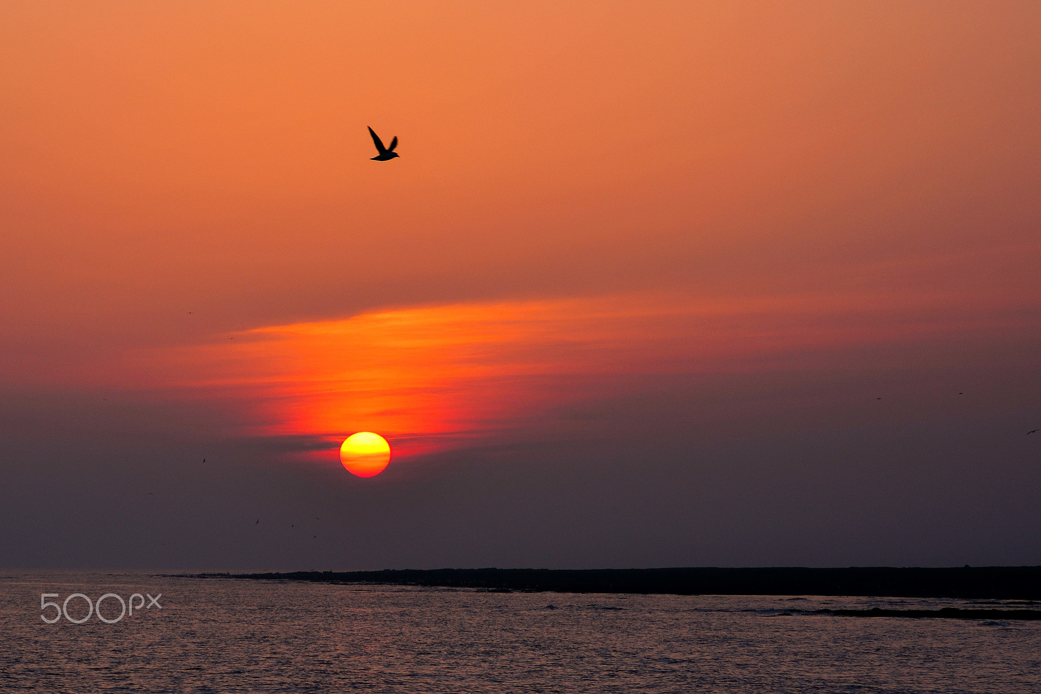 Sun set over the Friars Bay, Newhaven