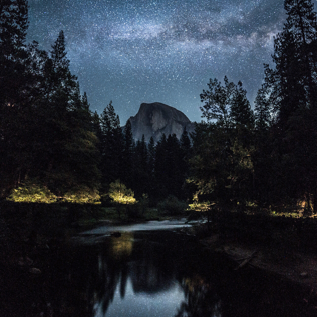 half dome. milky way. yosemite. california. I photographed stars 5 days in a row in yosemite. So hop by Tanner Wendell Stewart on 500px.com