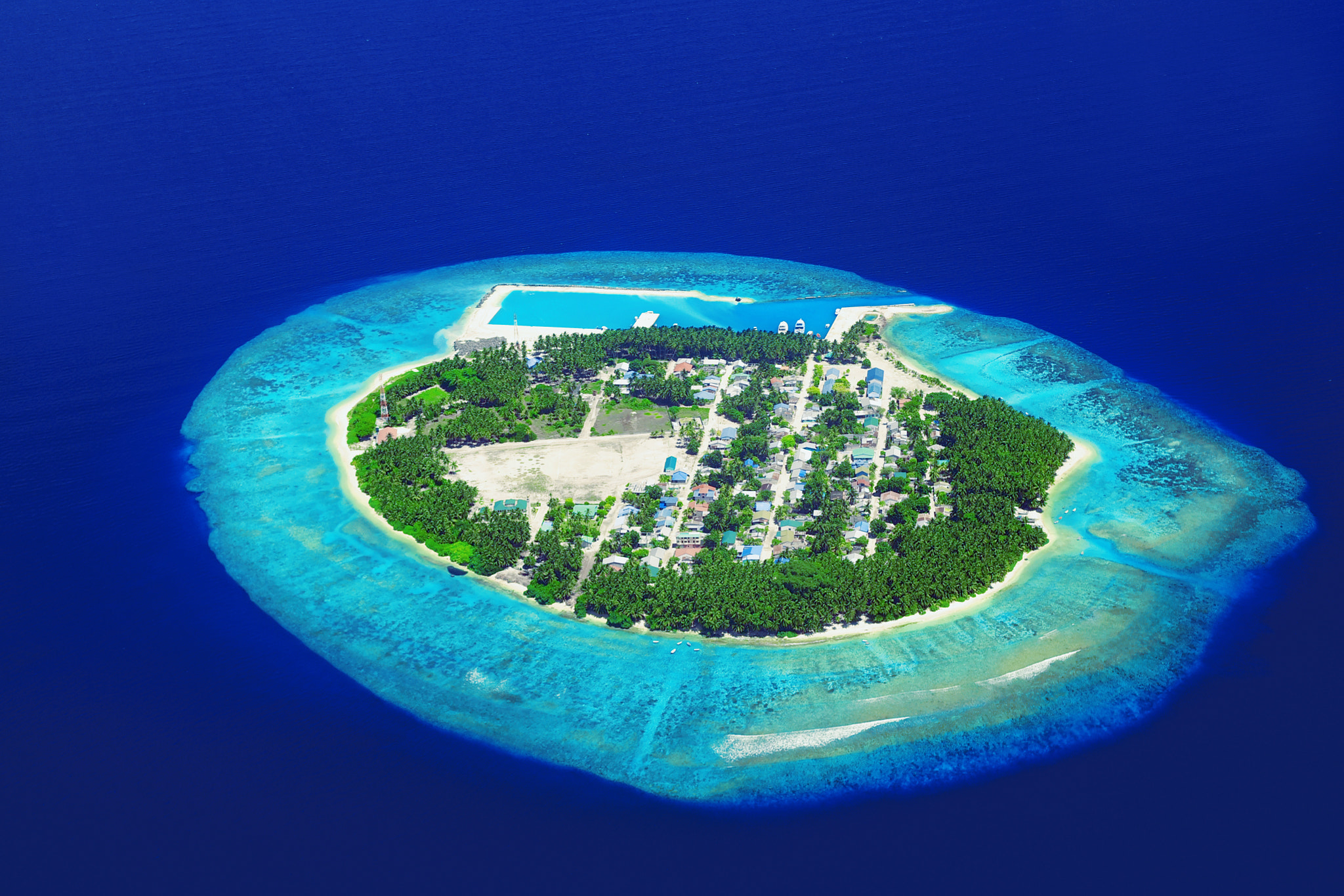 The tropical Home island in Maldives.