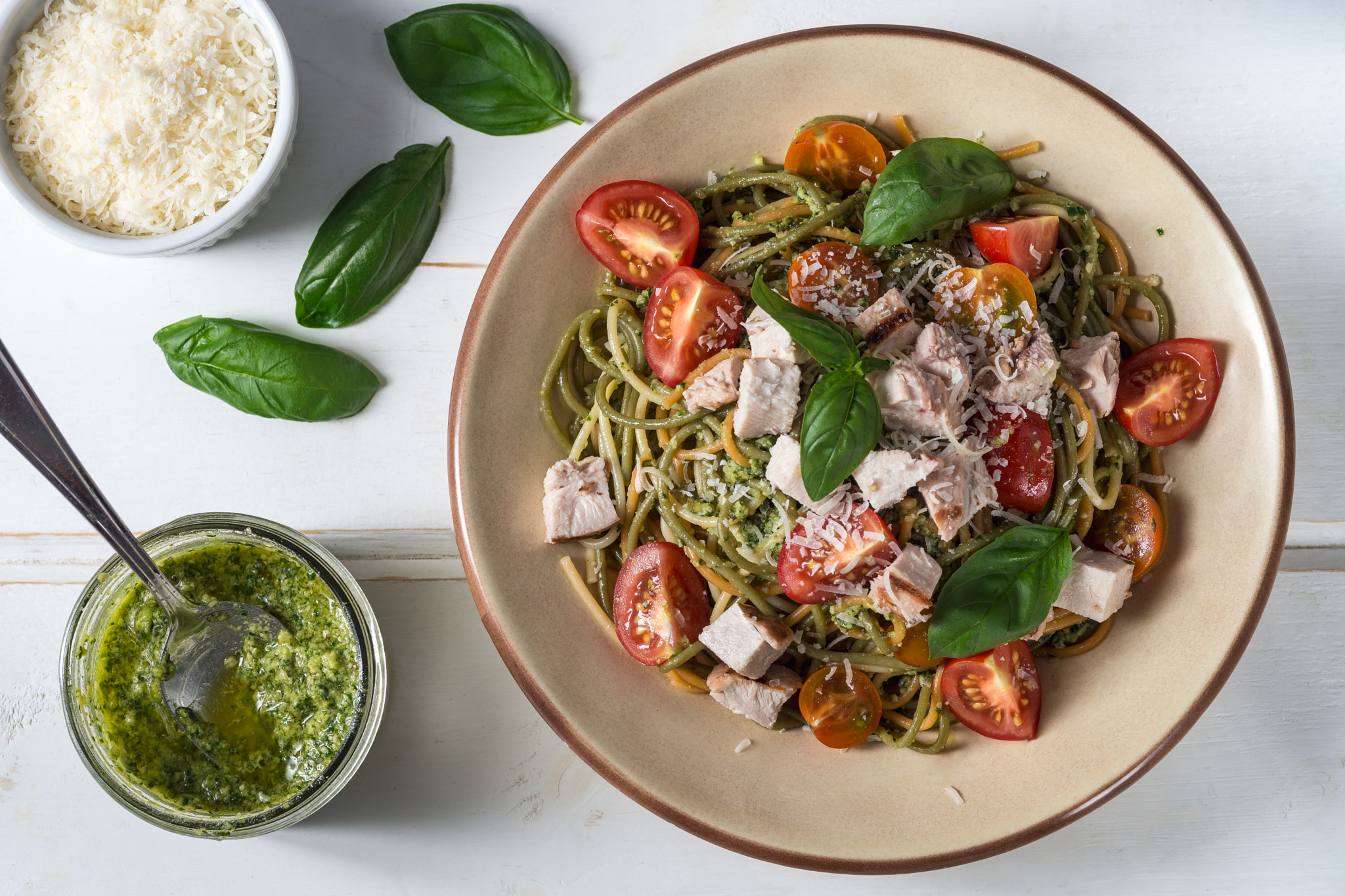 Food Photography - Pasta Pesto and Chicken