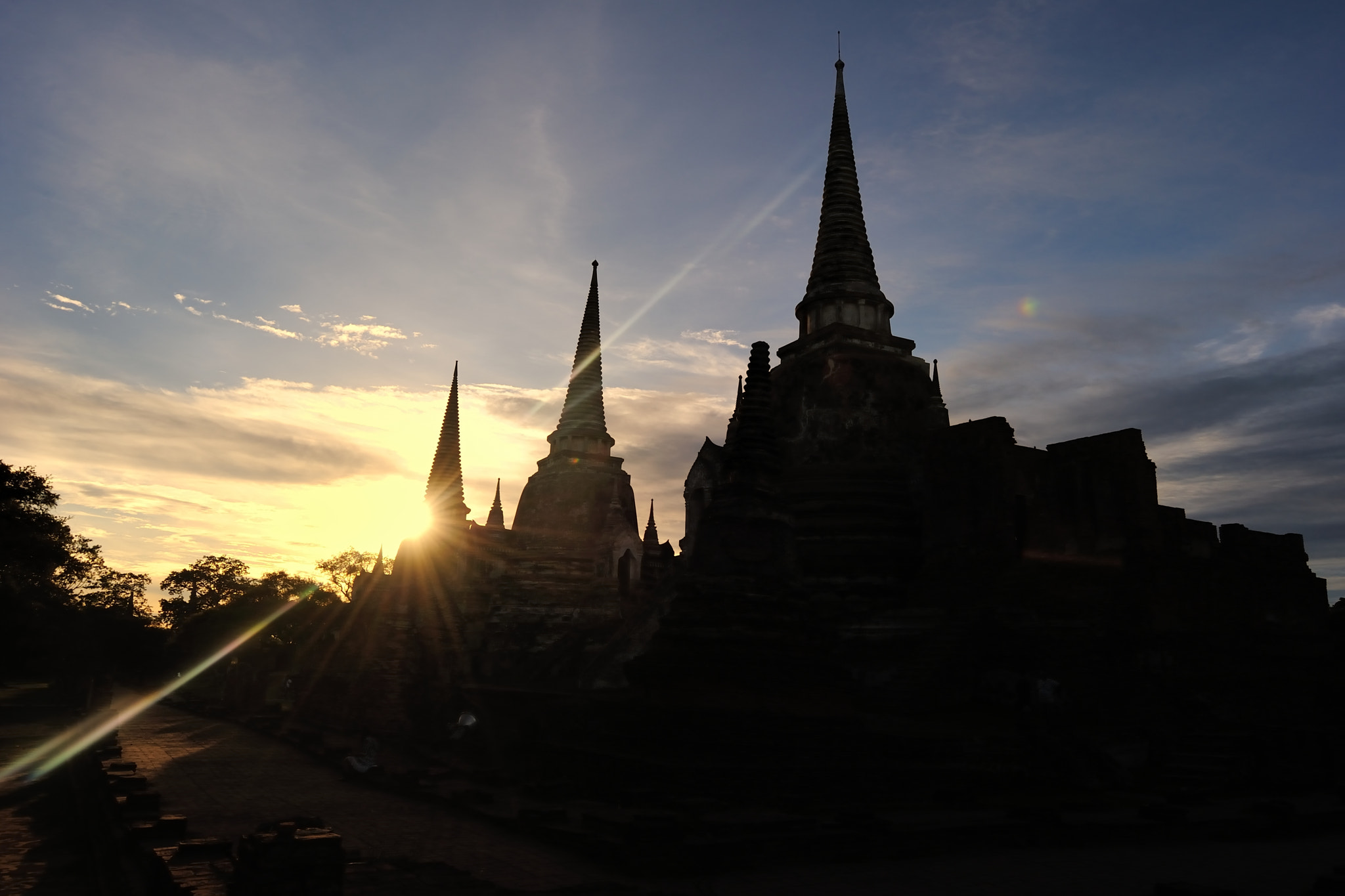 temple in sunset