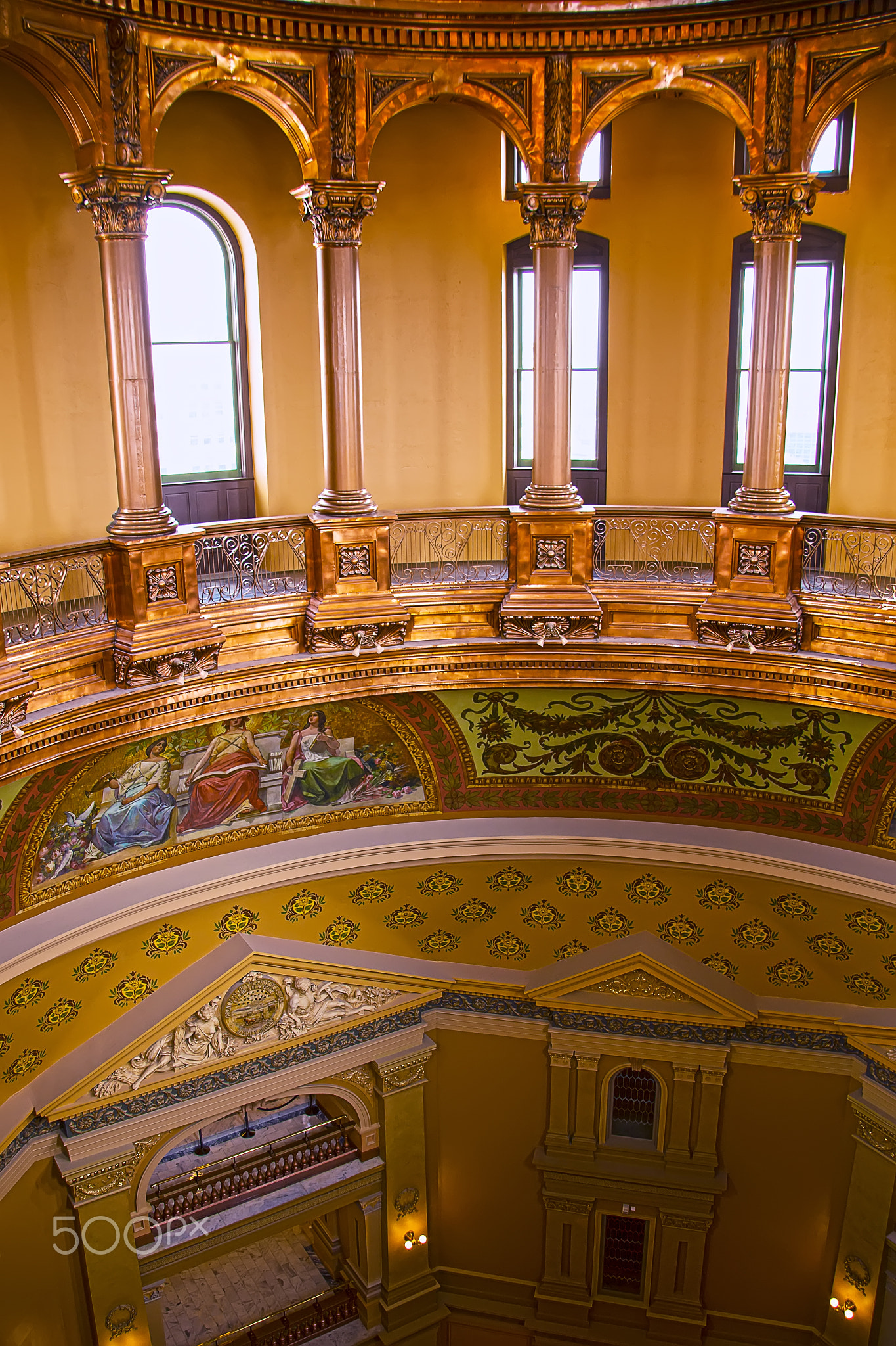 View from the fourth floor concourse Kansas state Capitol building, Topeka