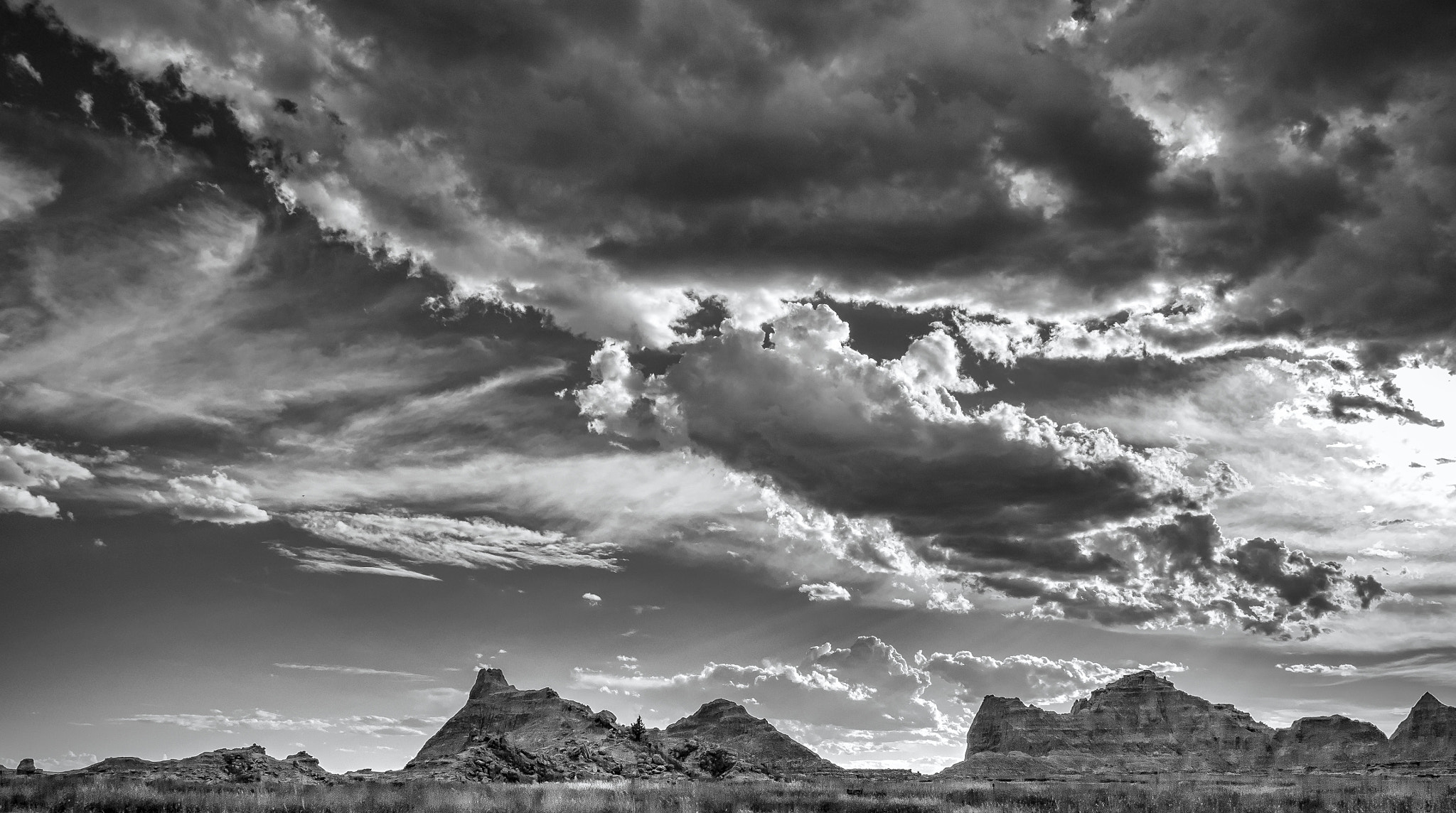 Sunset over the badlands, Badlands National Park