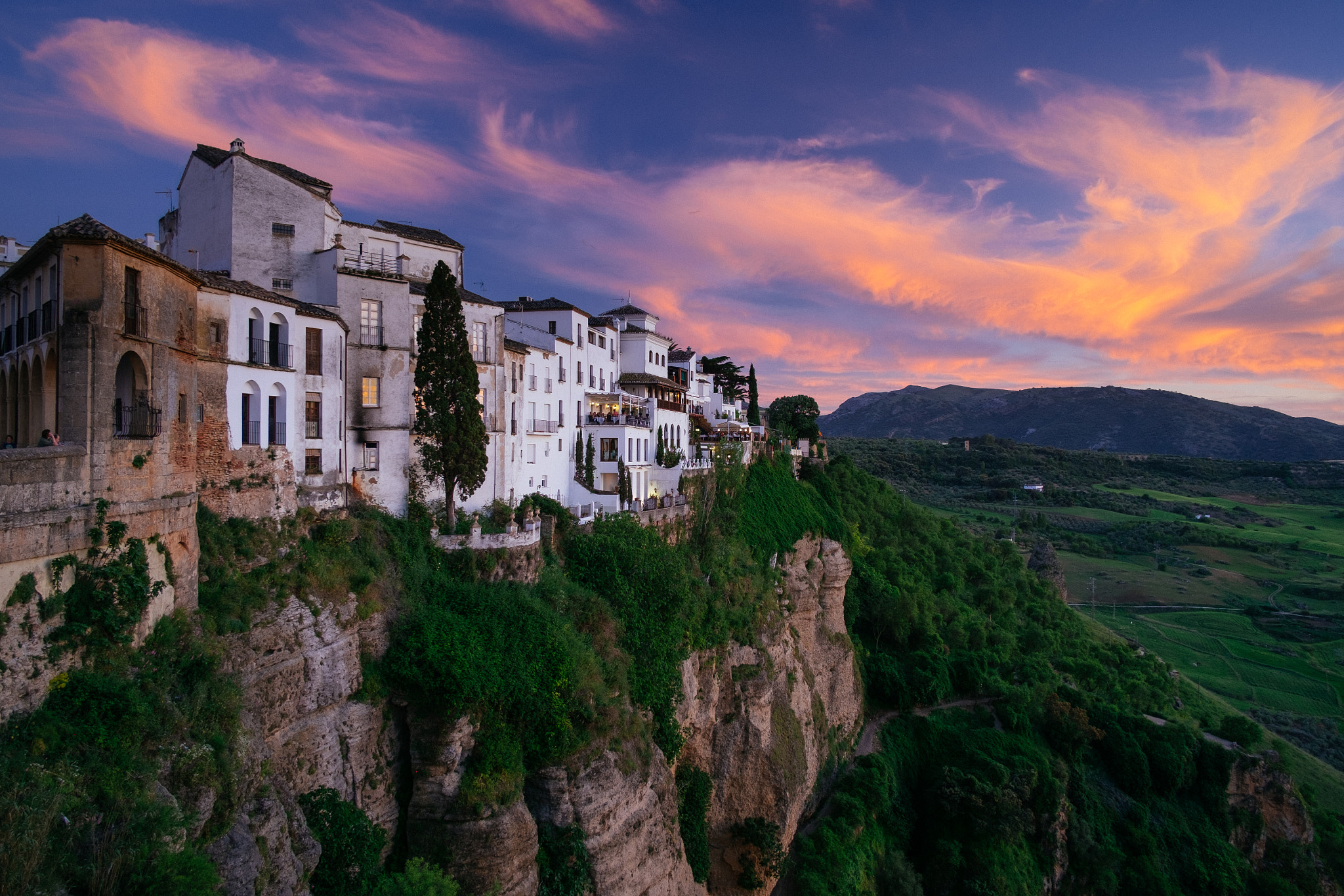 Ronda Houses at Sunset