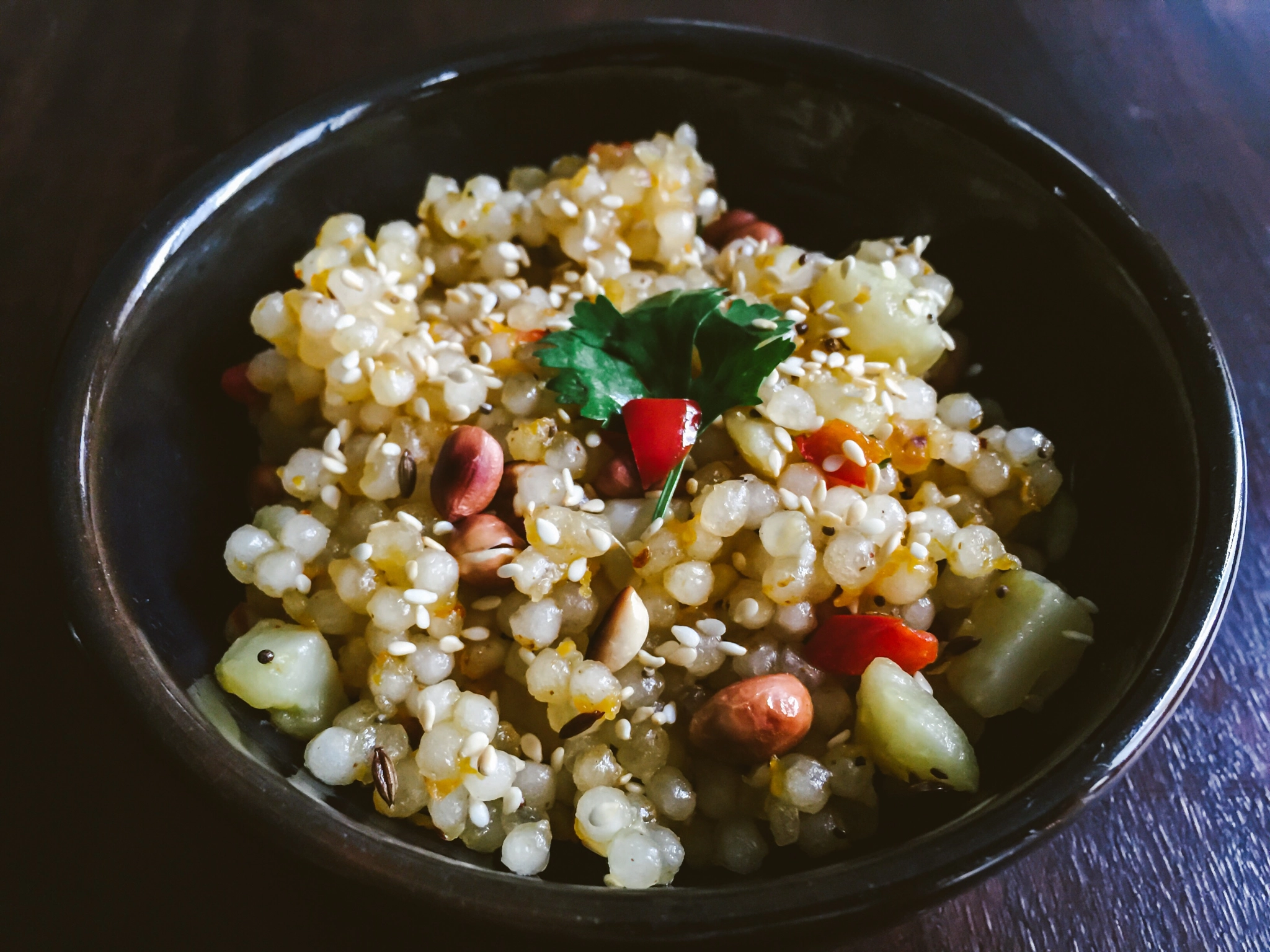 Pearl tapioca with toasted sesame seeds for breakfast by Swaminathan ...