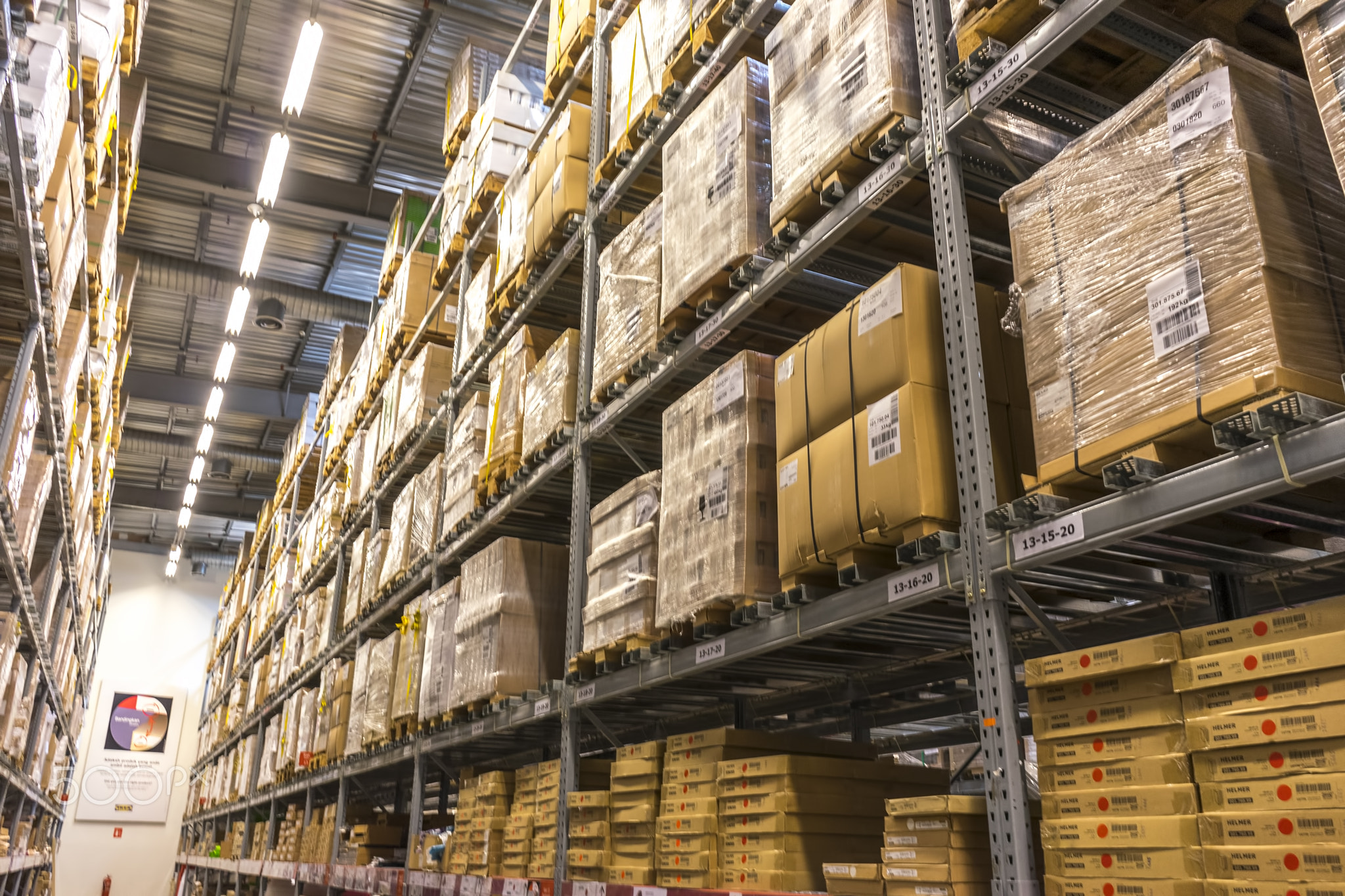 KUALA LUMPUR, MALAYSIA - JANUARY 25, 2015: Warehouse storage in an IKEA store. Founded in 1943, IKEA