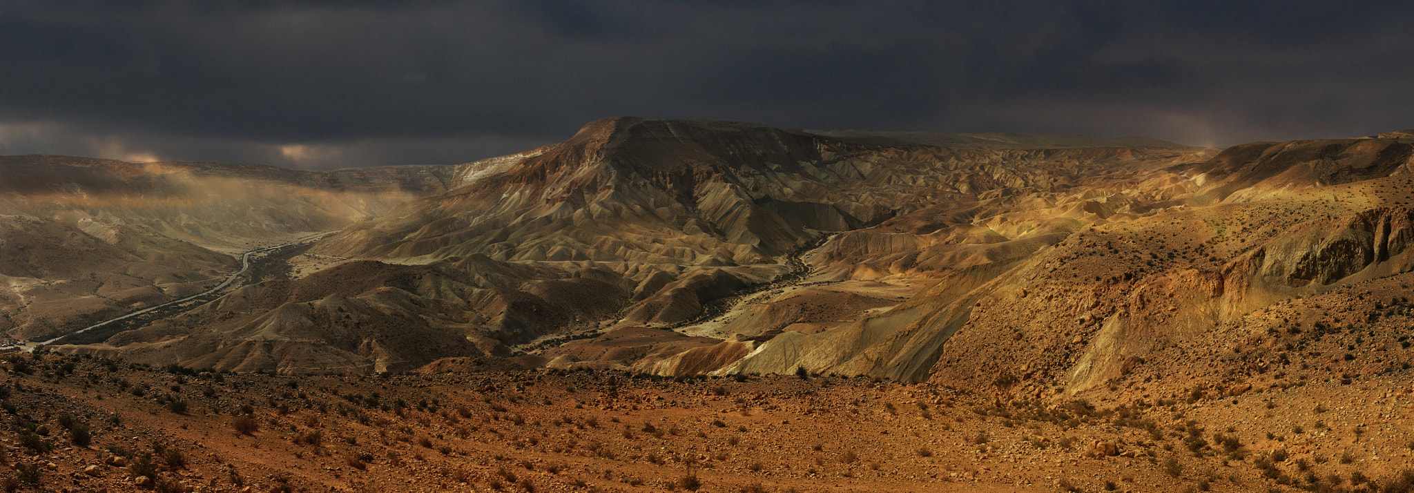 Panoramic view on Negev desert.