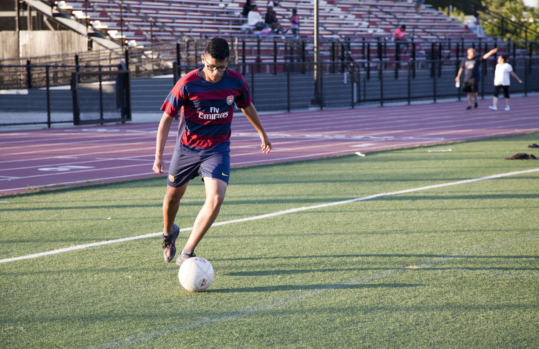 Young man playing soccer