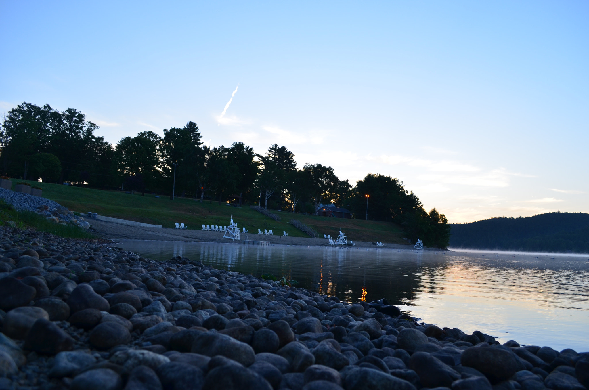 Schroon Lake, NY public beach at sunrise by Terry Stowell / 500px