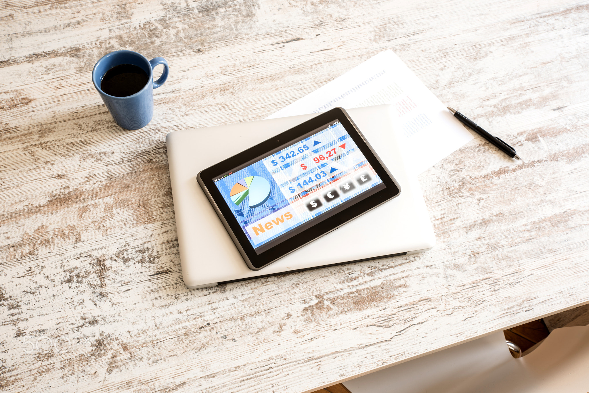 Stock market trading app on a Tablet PC