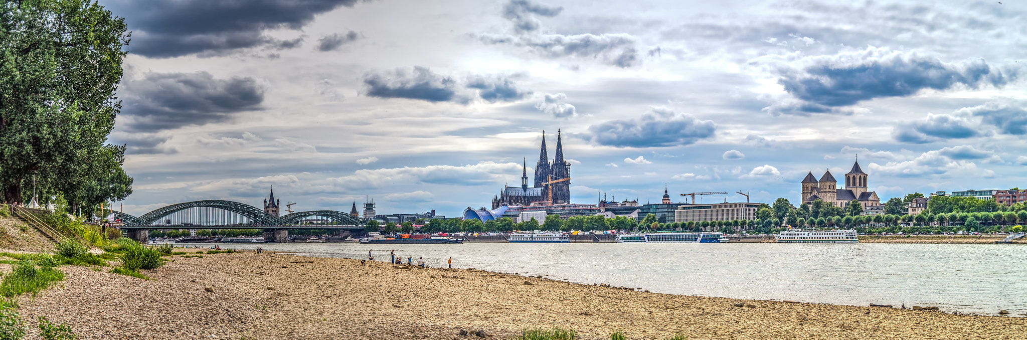 Cologne with Rhine and Cathedral (Dom)