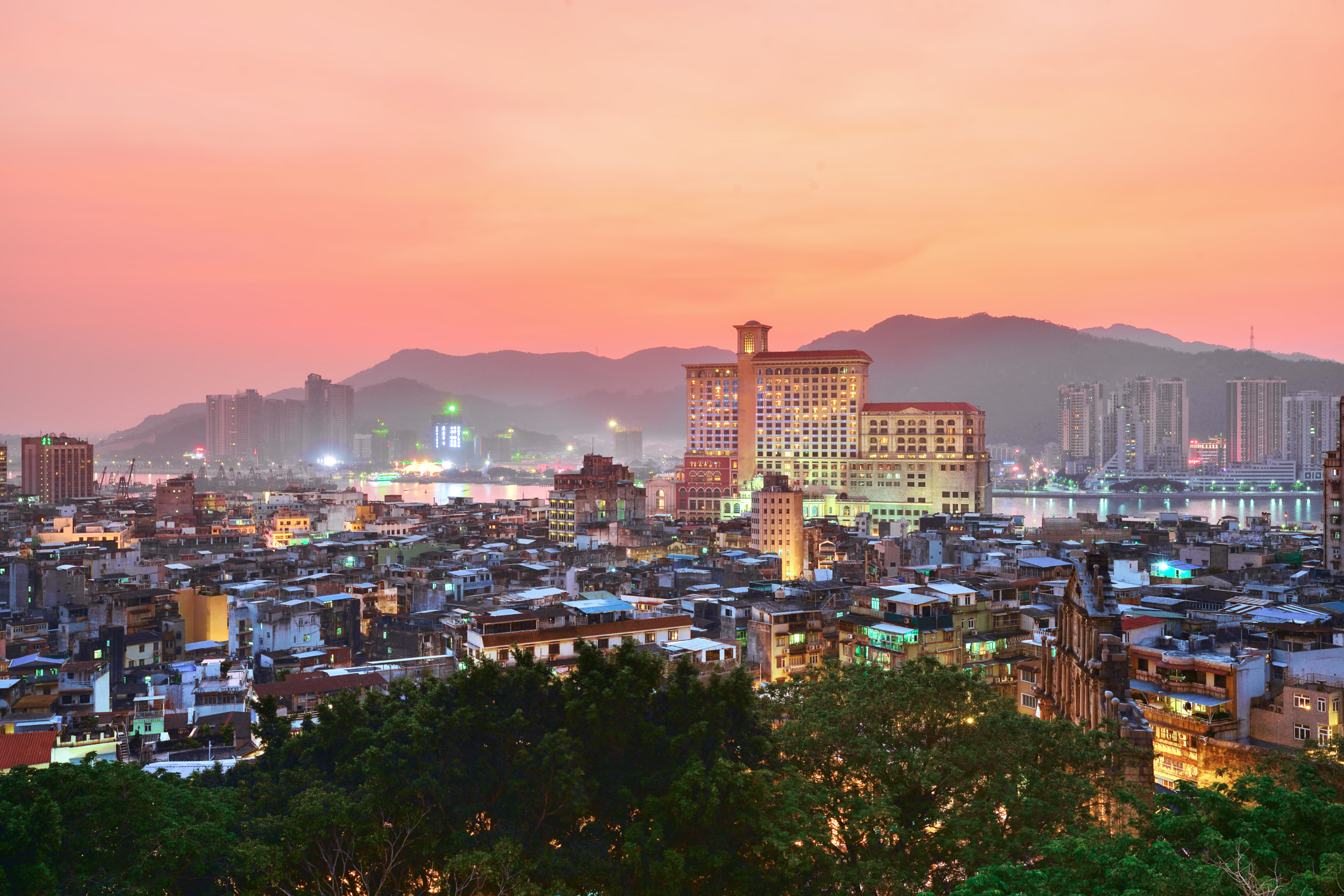 Urban scence cityscape of Macau in China.
