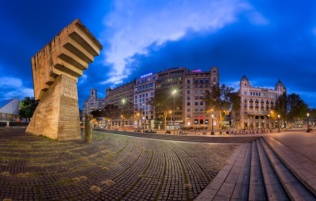Panorama of Placa de Catalunya in the Morning, Barcelona, Spain by Andrey Omelyanchuk on 500px.com