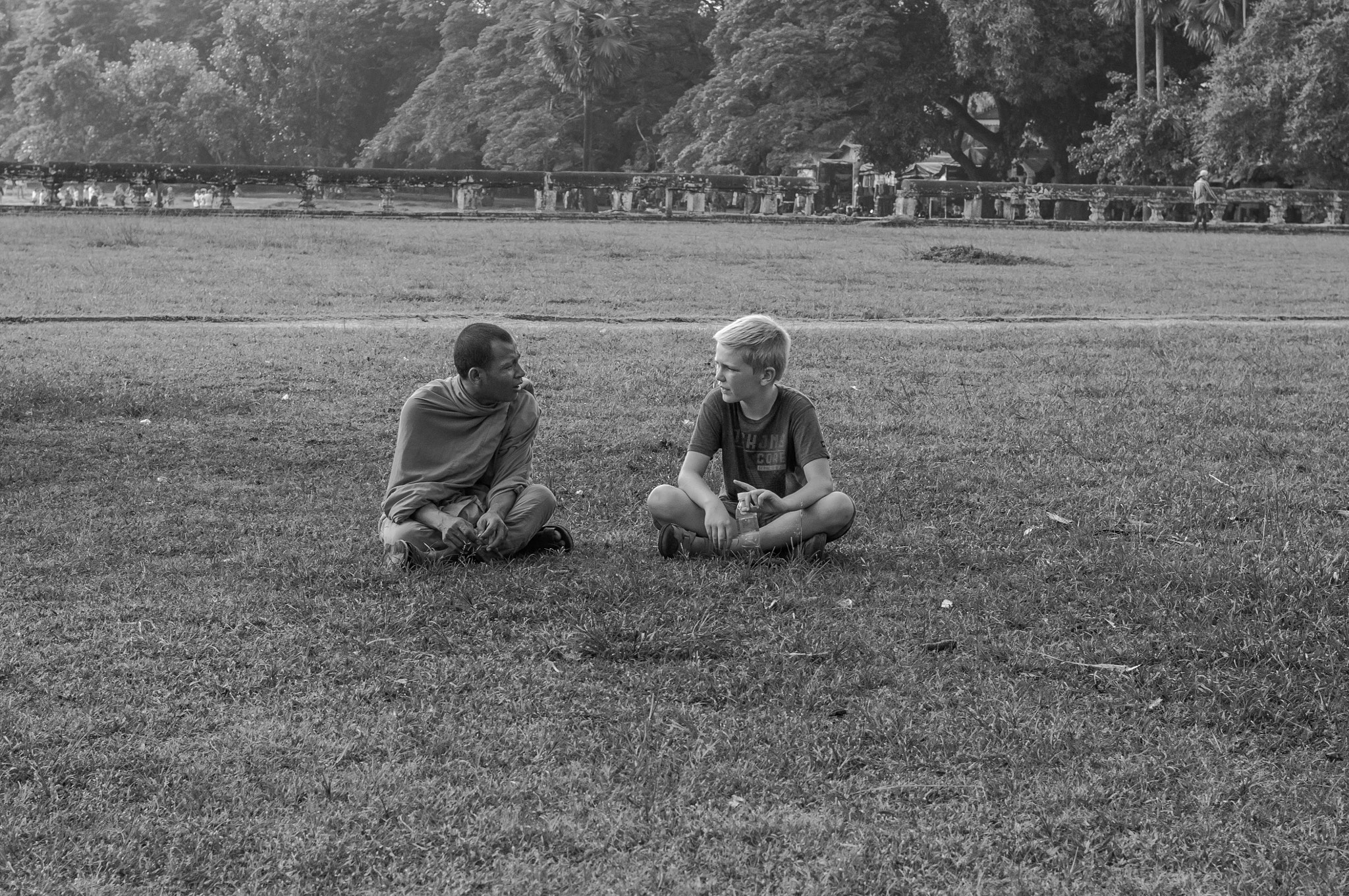 Boy and Monk Chatting