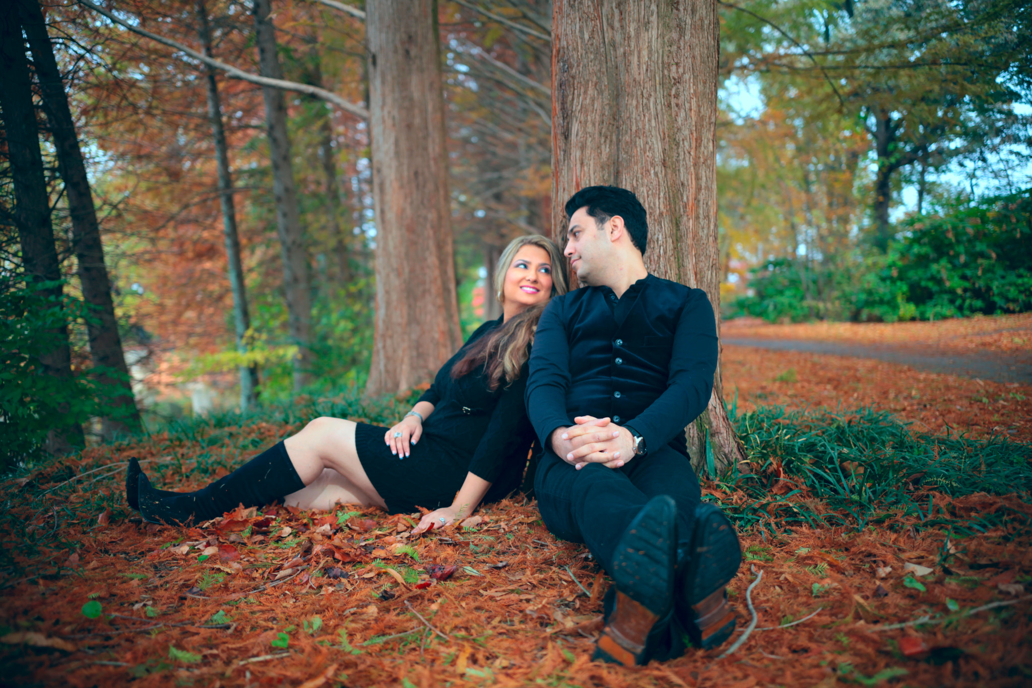 Canon EOS 5D Mark II + Sigma 18-35mm f/1.8 DC HSM sample photo. Fall engagement photography