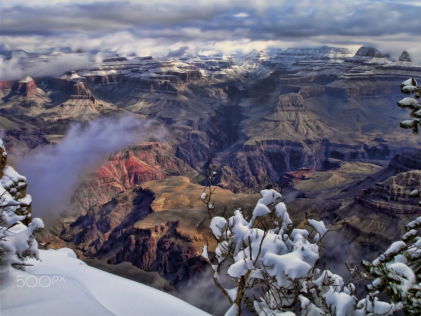 Sony DSC-P150 sample photo. Snow on the grand canyon photography