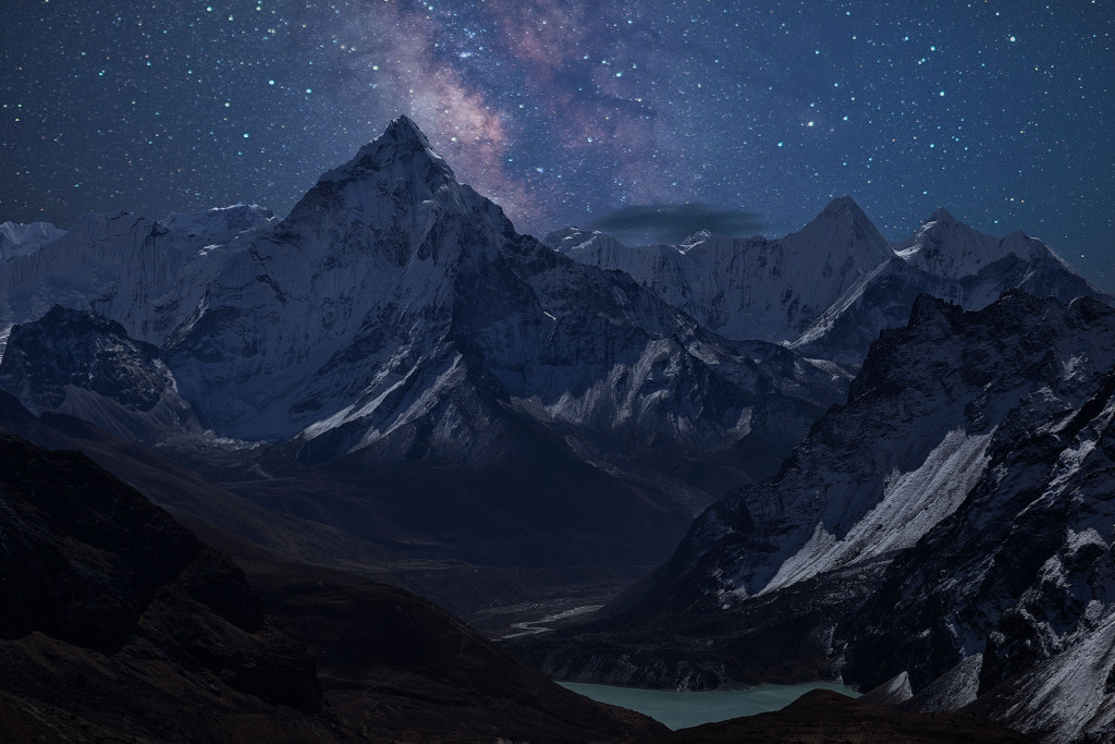 Ama Dablam and the Milky Way by Shane Zanath / 500px