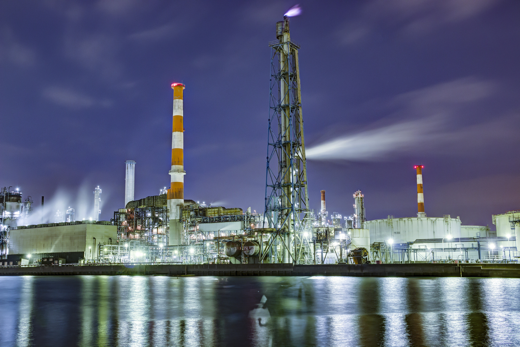 Canon EF 75-300mm F4.0-5.6 IS USM sample photo. Keihin industrial area - toa oil photography